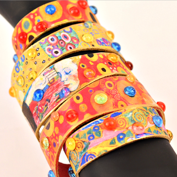 Basteln mit Eisstielen – coole Recycling-Bastelideen und Anleitung gustav klimt kunst armbänder