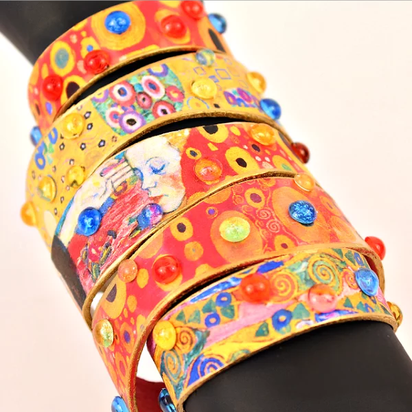 Basteln mit Eisstielen – coole Recycling-Bastelideen und Anleitung gustav klimt kunst armbänder