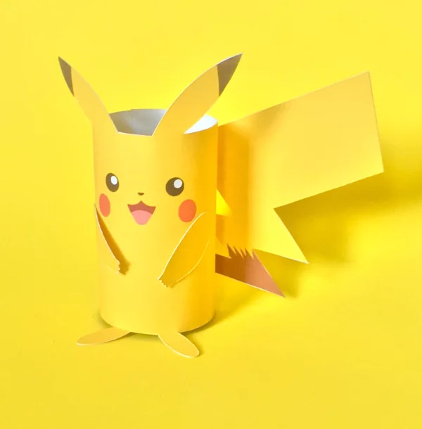 Pokemon basteln mit Kindern – fantastische Ideen und Bastelanleitung pikachu klorolle ideen