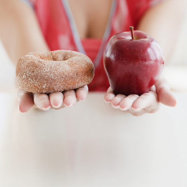 Regel Donut oder Apfel etwas Süßes essen 20 Prozent der Ernährung