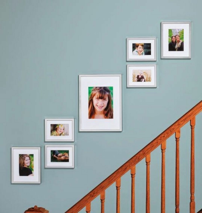 Wandgestaltung Treppenhaus familienbilder