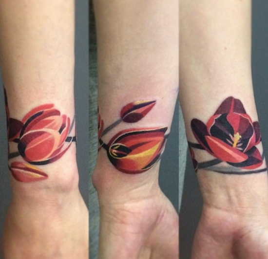 armband tattoo damen tulpe