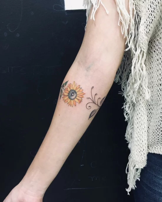 sonnenblume armband tattoo damen