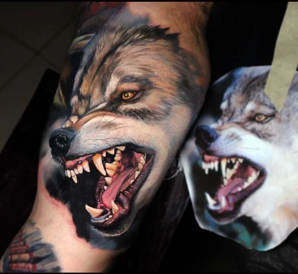 3d tattoos realistisch wolf