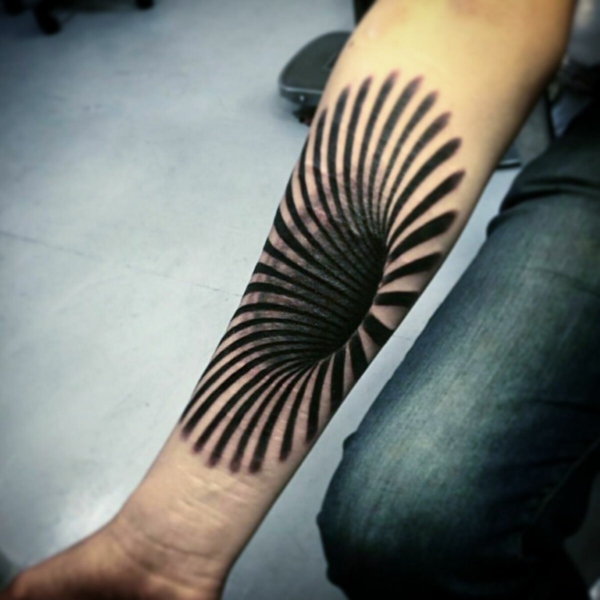 3d tattoos unterarm optische illusion