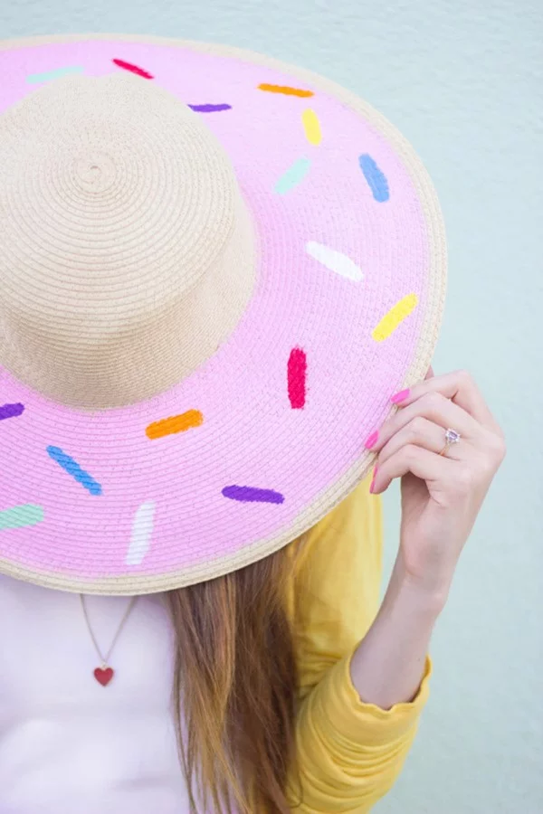 Schnelle Bastelideen für den Sommer – kinderleichte Ideen zum Inspirieren und Nachmachen sonnenhut bemalen donut