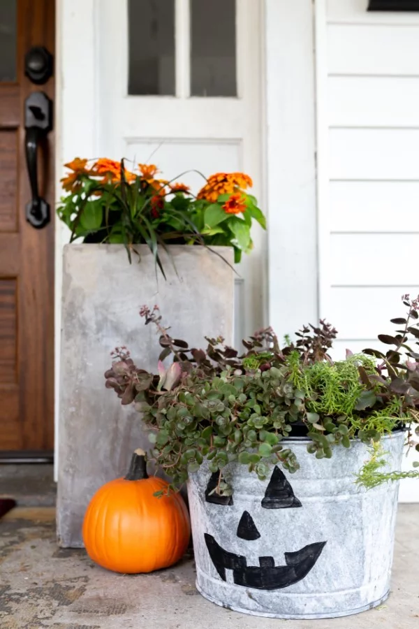 Zinkwanne dekorieren – Ideen und Tipps für eine rustikale Gartendeko halloween deko schön idee