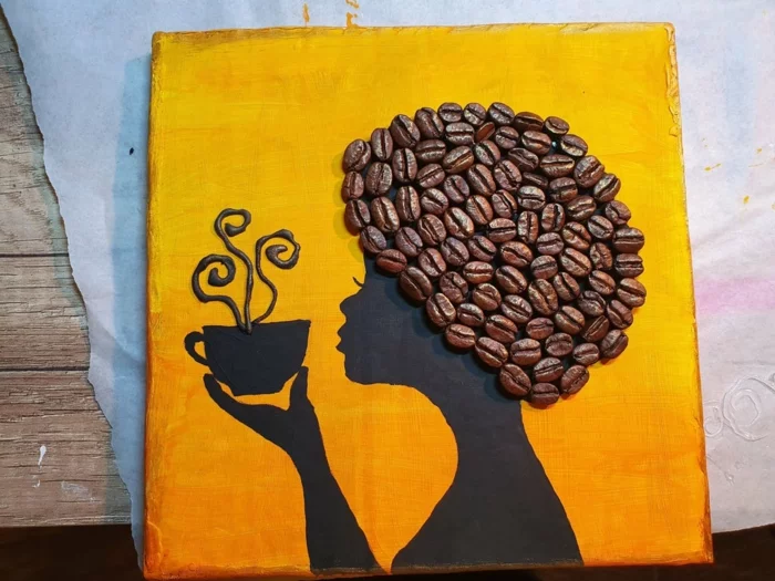 basteln mit kaffeebohnen afrikanische frau