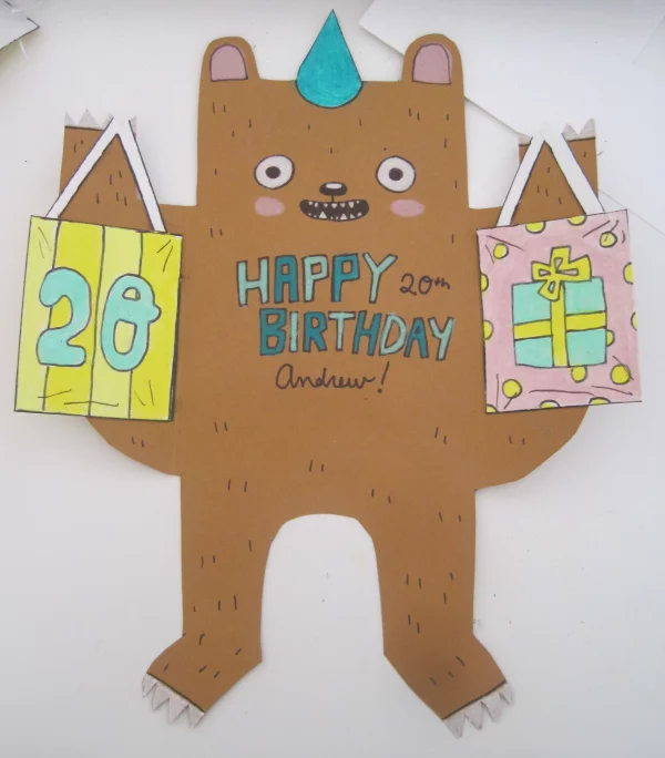 Ausgefallene Geburtstagskarten selber basteln – Ideen zum Inspirieren und Nachmachen teddy bär karte lustig lieb
