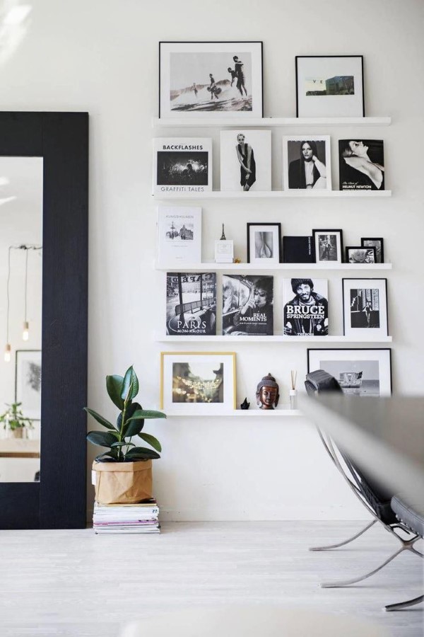 Bilderleiste dekorieren – Ideen und Tipps für eine kreative Wandgestaltung schwarz weiß foto ideen