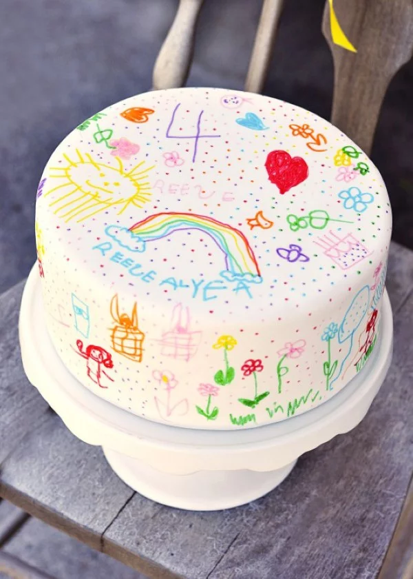 Farbenfrohe und köstliche Regenbogenkuchen Rezept Ideen kinderparty kuchen fondant