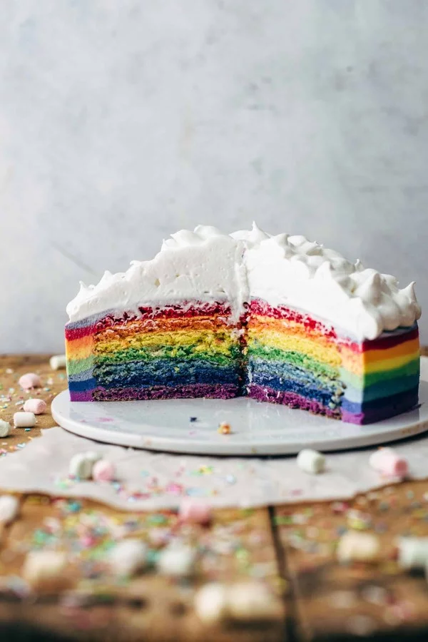 Farbenfrohe und köstliche Regenbogenkuchen Rezept Ideen kuchen keks ideen rezeptidee
