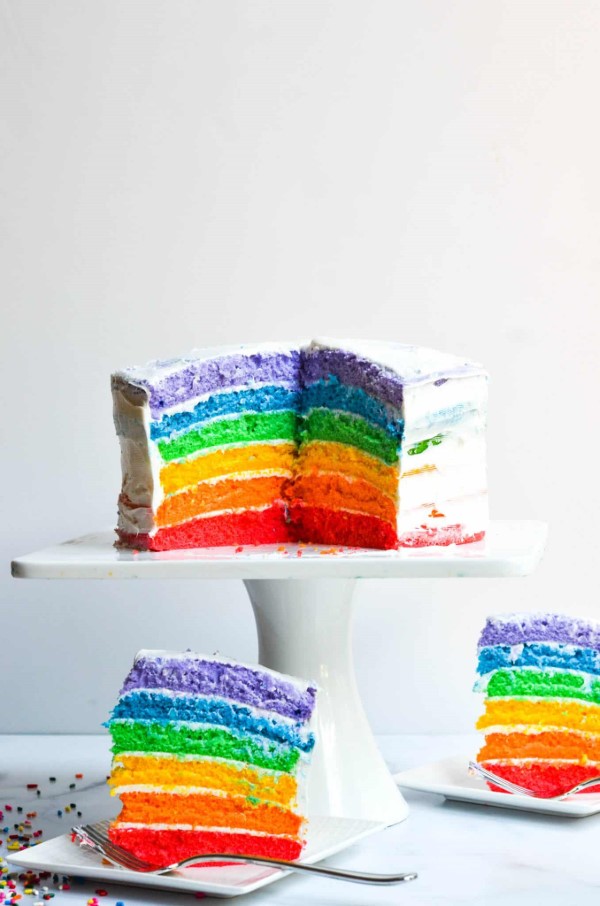 Farbenfrohe und köstliche Regenbogenkuchen Rezept Ideen regenbogen torte ideen