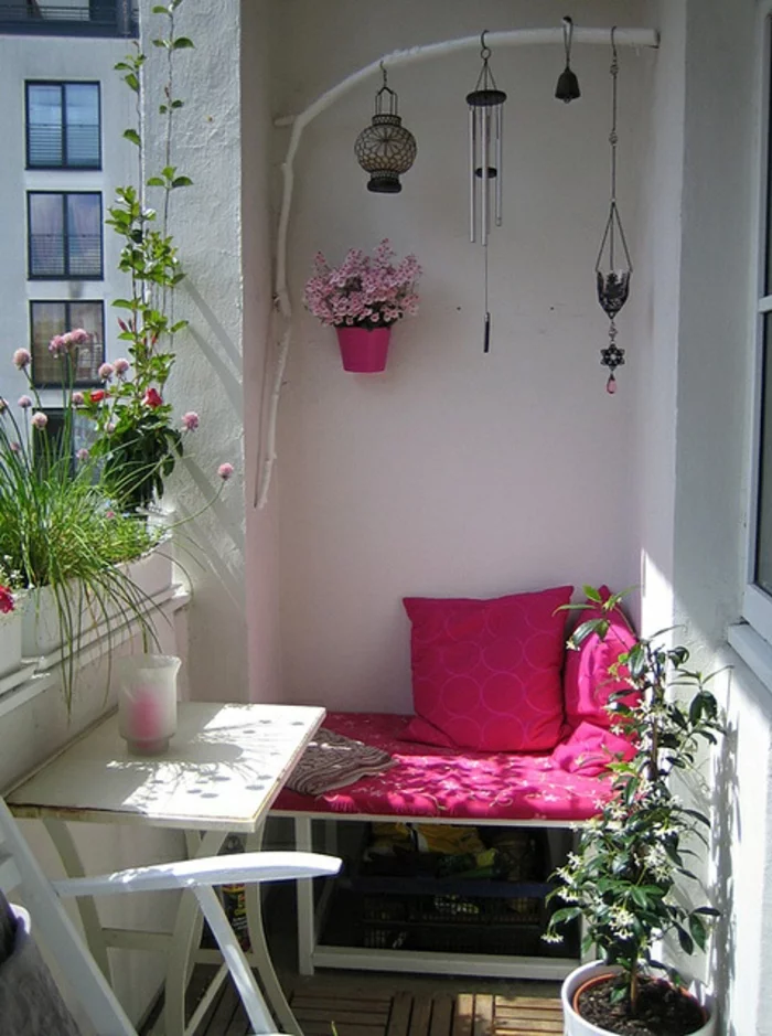 Kleiner Balkon Ideen selber machen diy ideen upcycling ideen farbgestaltung lila