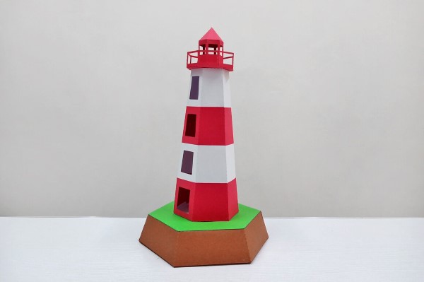 Leuchtturm basteln – kreative und einfache Ideen für Einrichtung im Maritime Stil turm rot weiß
