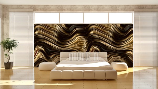 Schöne und moderne 3D Vliestapeten für jedes Interieur und Vorliebe exklusiver wandbelag metalloptik welle tapete