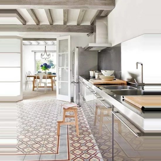 küche ohne hängeschränke modernes design