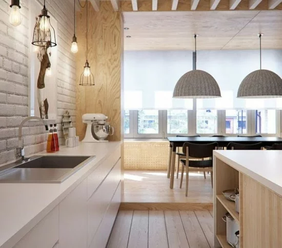 modernes design offener wohnplan küche ohne hängeschränke