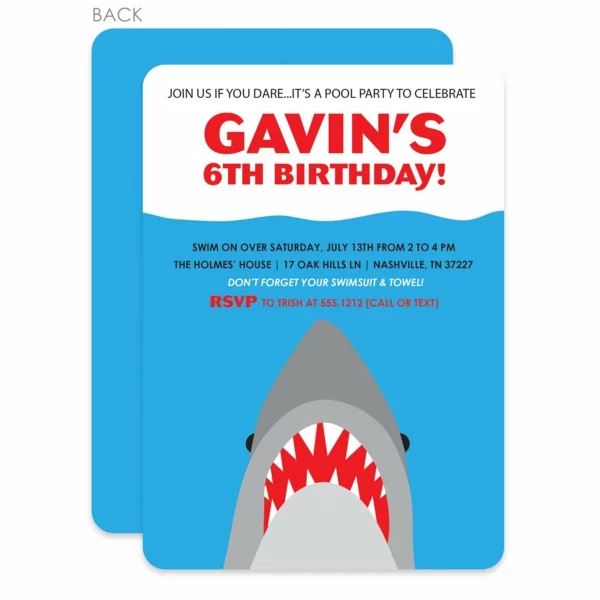 Einladung Wortlaut Kindergeburtstag feiern Einladungskarten gestalten Hai