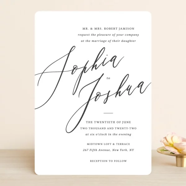Einladungskarten Hochzeit Text schlichtes Design