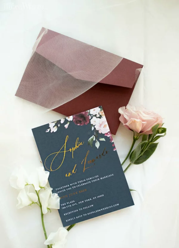 Einladungskarten für Hochzeit Text schlichtes Design