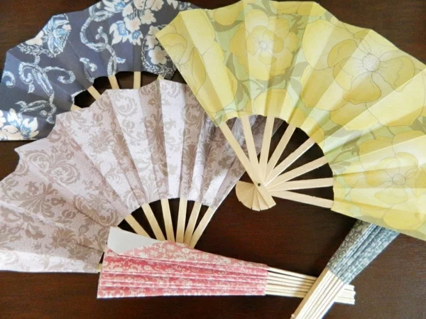 japanische fächer basteln aus geschenkpapier