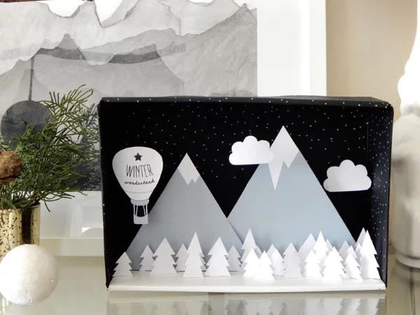 Diorama bauen – kreative Ideen und Tipps für Künstler und Bastler winter landschaft weihnachten