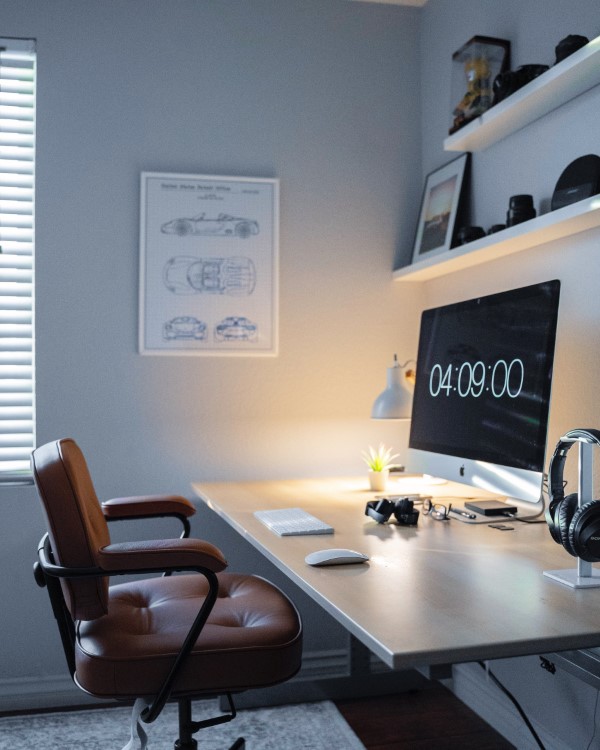 Ein Heimbüro einrichten, um Ihre Produktivität zu optimieren einrichtung zeitgenössisch leder