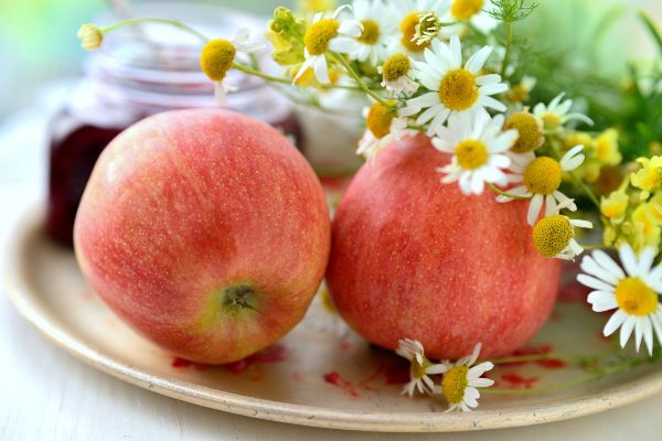 Jahreszeitenwechsel Äpfel Kräuter