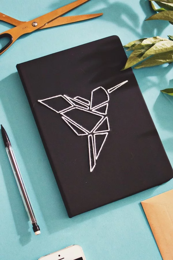 Schulheft gestalten – einzigartige, kreative und einfache Ideen für Teens origami kollibri vogel