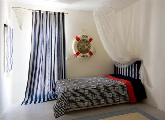 deko vorhang schlafzimmer fischernetz