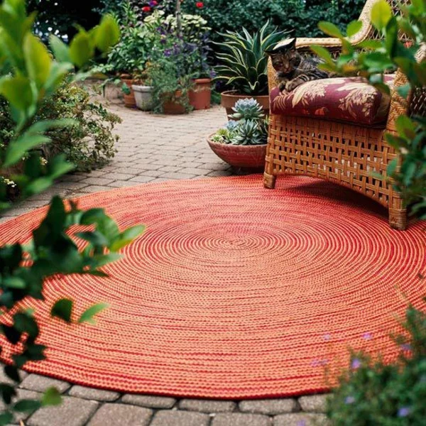 runder outdoor teppich schöne farbe frischer hauch