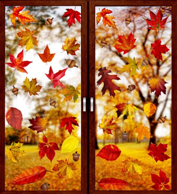 Eichel Blätter Herbst Fensterbiler Tendenzen