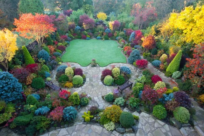 Einen märchenhaften Herbstgarten gestalten – farbenfrohe Ideen und Tipps sicht von oben ideen