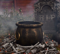 Hexenkessel in der Halloween Dekoration – tauchen Sie in die magische Welt ein!