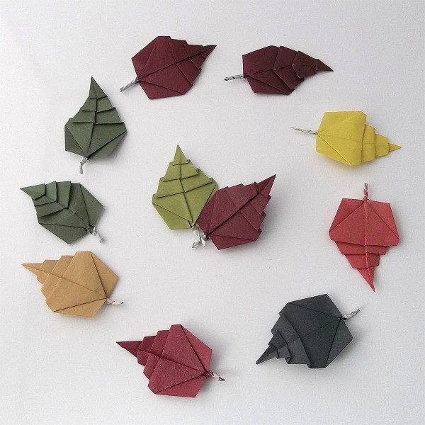 Origami Herbst Deko selber machen – Ideen und Anleitung nach japanischer Art bunte laubblätter diy