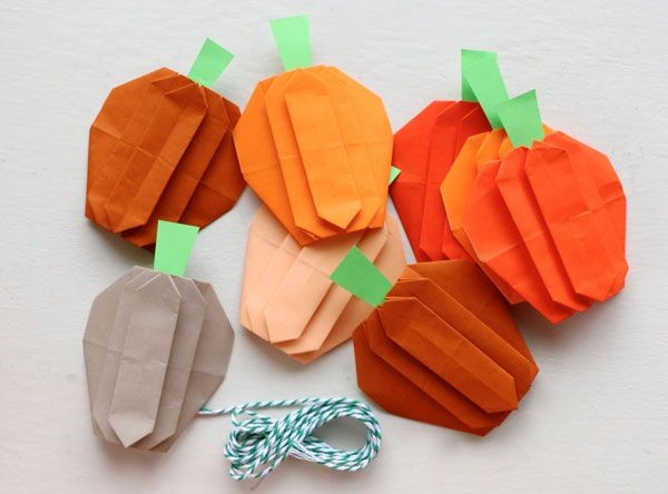 Origami Herbst Deko selber machen – Ideen und Anleitung nach japanischer Art mini kürbisse falten