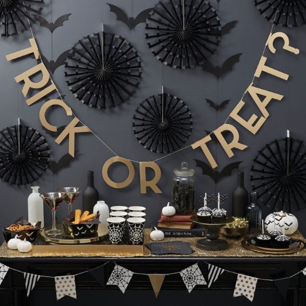 Halloween Buffet – Deko Ideen und Tipps für eine tolle Gruselparty schwarz gold deko