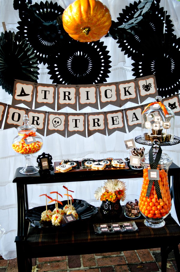 Halloween Buffet – Deko Ideen und Tipps für eine tolle Gruselparty schwarz orange deko ideen