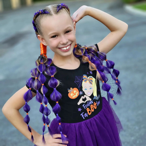 Halloween Frisuren Ideen und Tipps für ein gelungenes Grusel-Outfit kinder frisuren lila