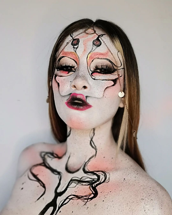 Halloween Makeup Ideen und Tipps für Ihr diesjähriges Kostüm abstrakte kunst linien