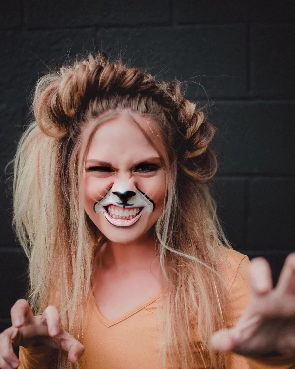 Halloween Makeup Ideen und Tipps für Ihr diesjähriges Kostüm löwe katze ideen