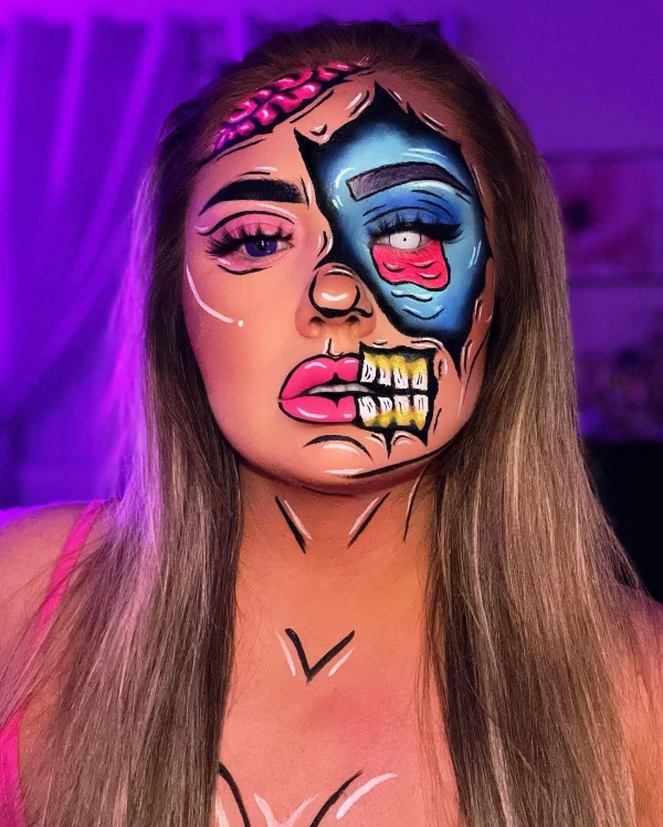 Halloween Makeup Ideen und Tipps für Ihr diesjähriges Kostüm pop art zombi diy