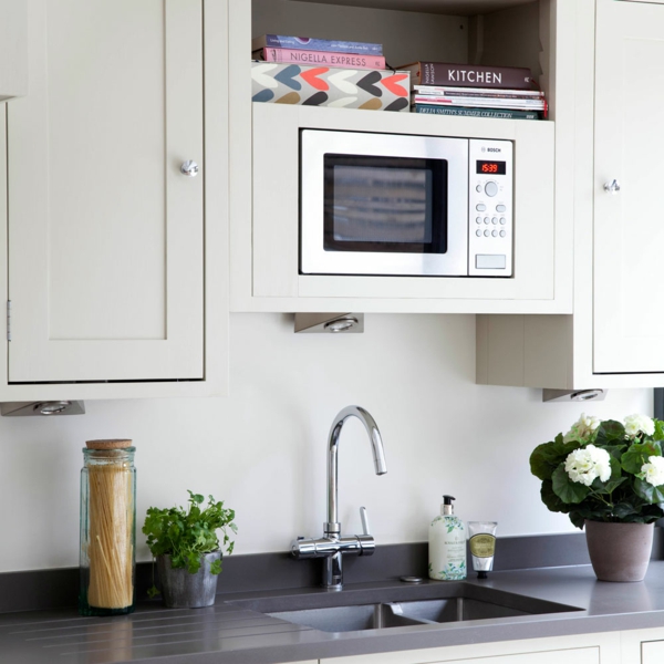 Mikrowelle Küche einrichten Haushaltsgeräte sauber halten