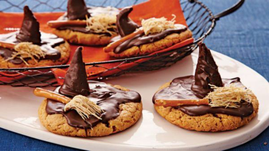 hexenhut hexenbesen cookies zu halloween