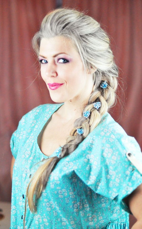 Elsa Frisur Ideen und Anleitungen aus dem Frozen Franchise frozen cosplay zopf