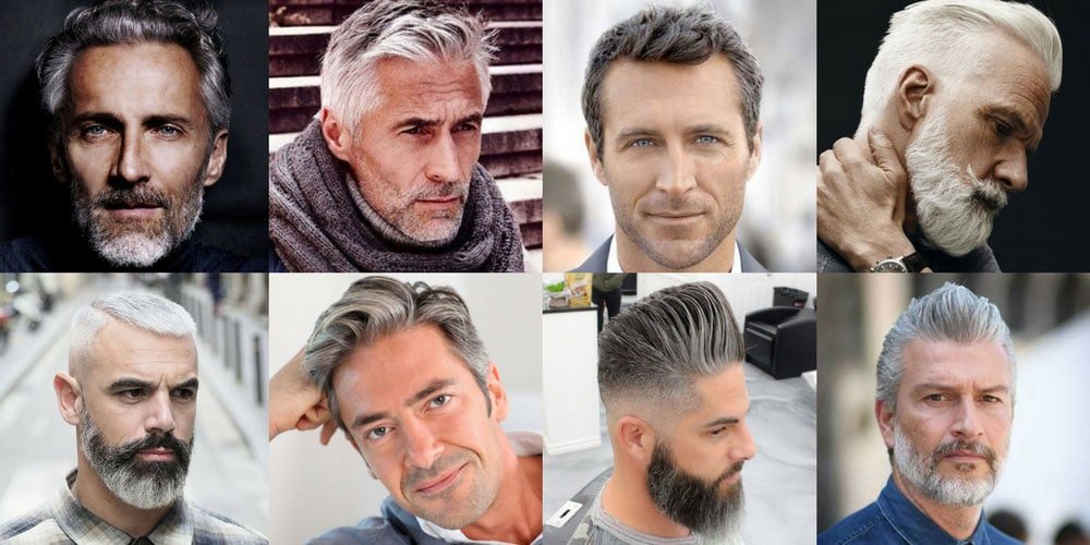 Junge männer mit grauen haaren