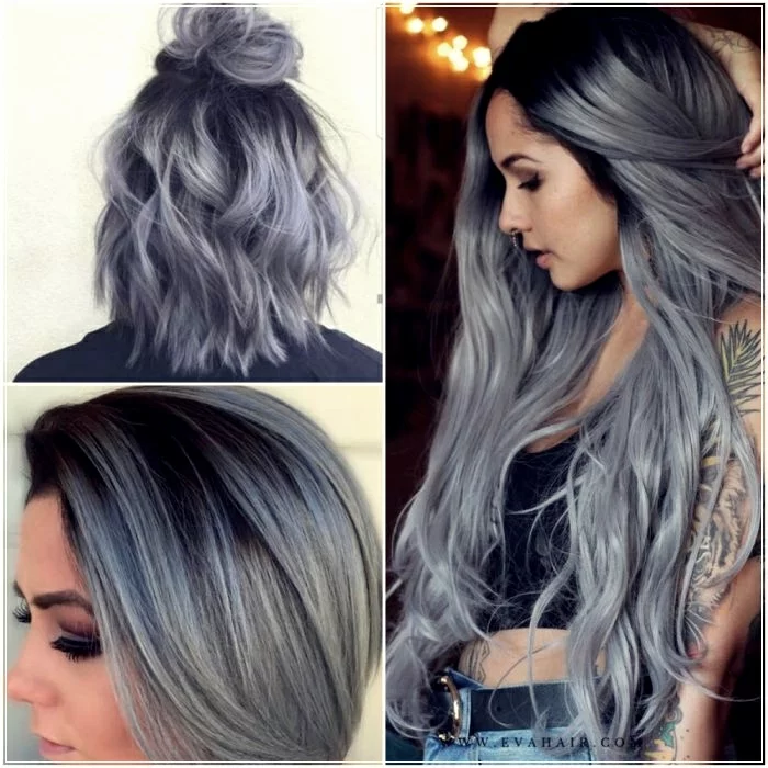 Haarfarben Trends winter blau 