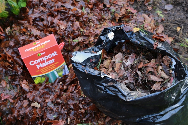 Kompost selbst herstellen Herbstblätter sammeln Kompostbeschleuniger