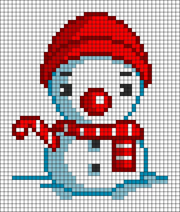 Mit Bügelperlen zu Weihnachten basteln – kinderleichte DIY Projekte mit Pixel Art Optik schneemann vorlage